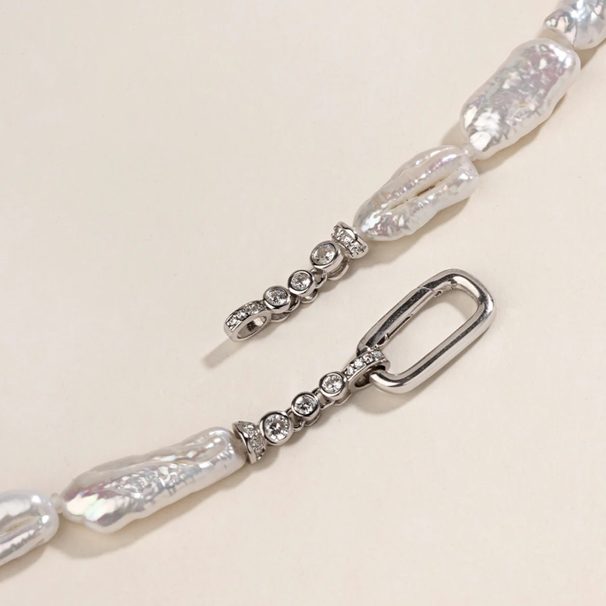 Baroque Nucleated Freshwater Pearl Strand Necklace in 925 Sterling Silver - Image 7