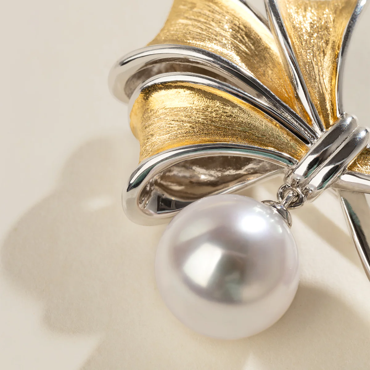 Freshwater Edison Pearl 925 Sterling Silver Lustrous Butterfly Brooch - Image 5