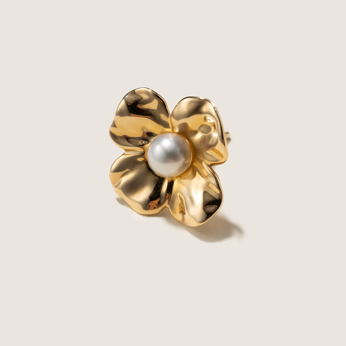 Freshwater Pearl 10K Gold Wild Bloom Stud Earrings - Image 5