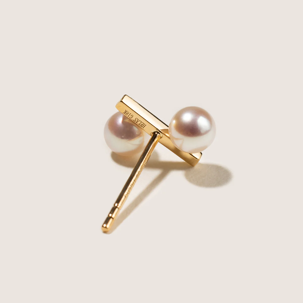 Freshwater Pearl 10K Yellow Gold Percentage Design Stud Earrings - Image 4