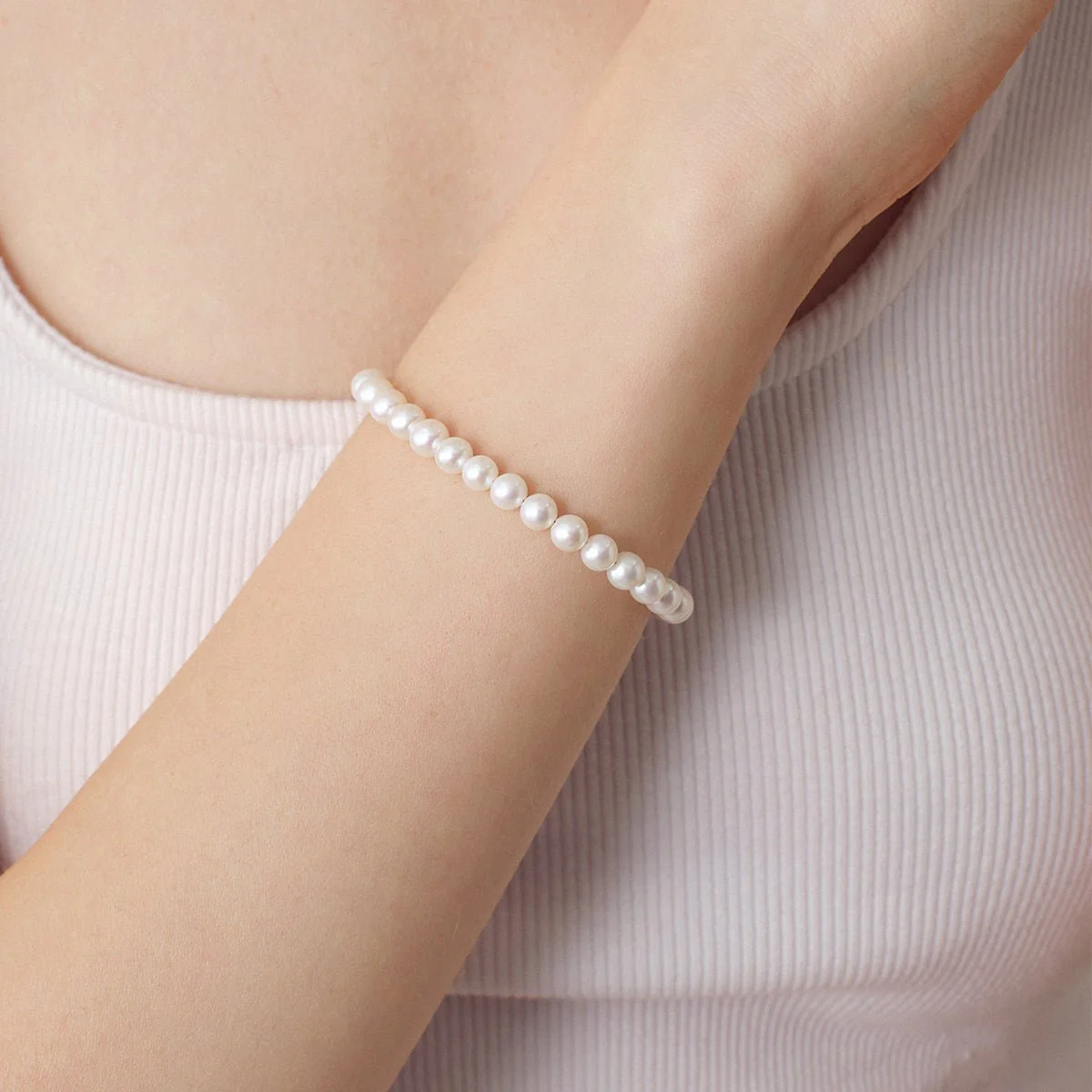 Freshwater Pearl 925 Silver Magnetic Clasp Snap Strand Bracelet - Image 6