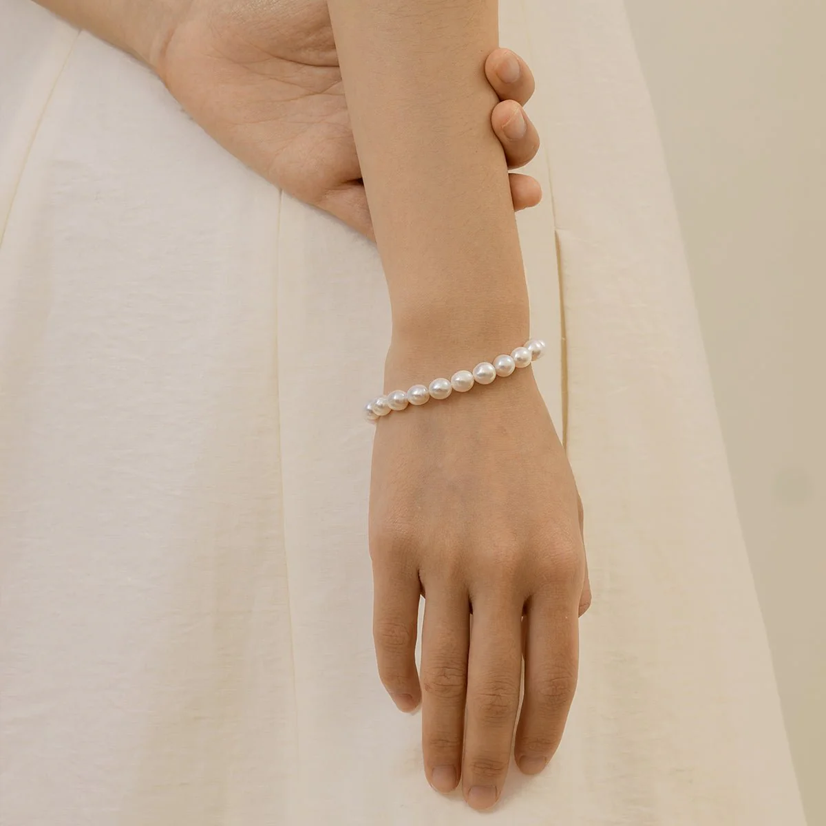 Freshwater Pearl 925 Silver Toggle Clasp Organic Ellipse Bracelet - Image 5