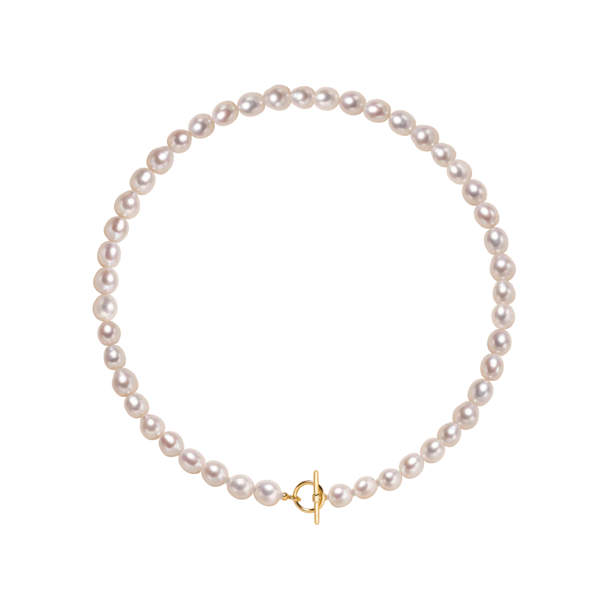 Freshwater Pearl 925 Silver Toggle Clasp Organic Ellipse Long Strand Necklace - Image 5