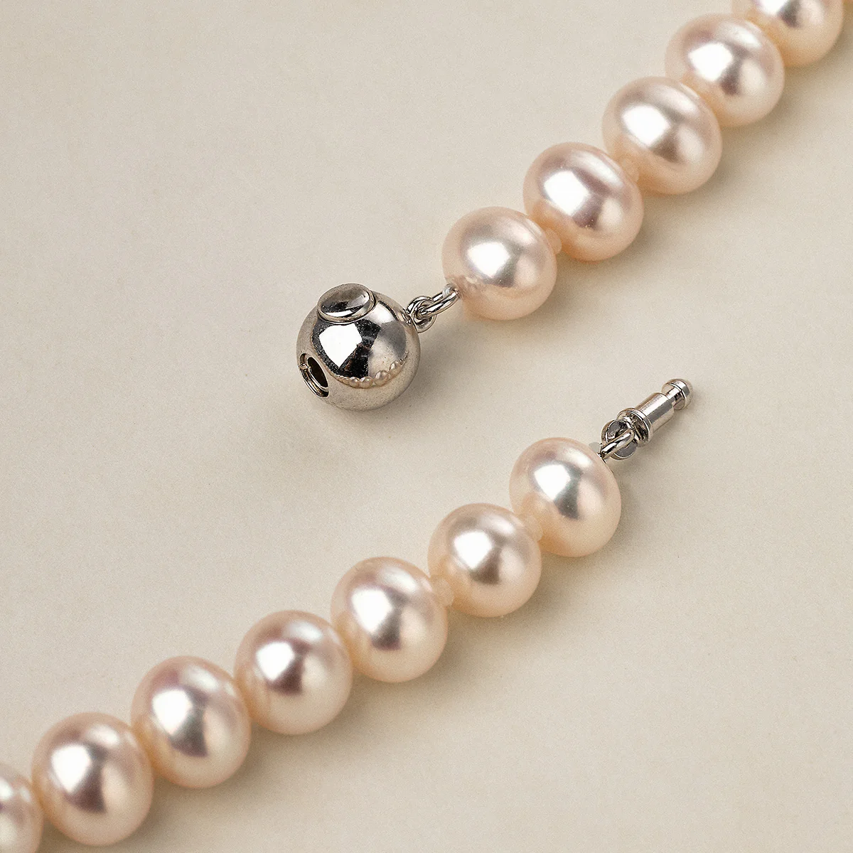 Freshwater Pearl 925 Sterling Silver Ball Clasp Versatile Necklace - Image 11