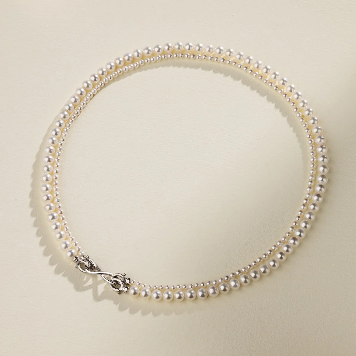 Freshwater Pearl & 925 Sterling Silver Removable Double-Strand Necklace - Image 3