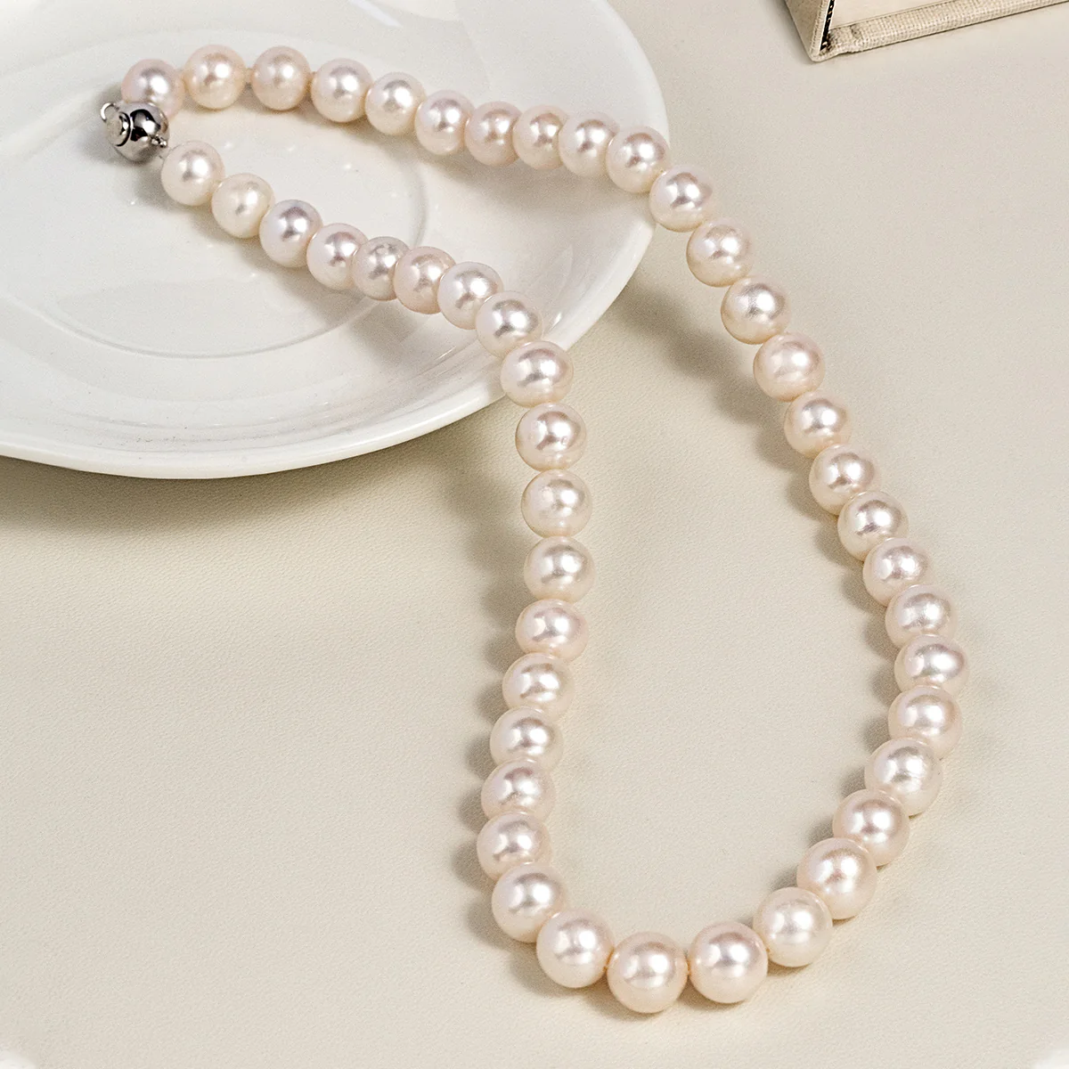 Freshwater Pearl Classic Round Strand Necklace in 925 Sterling Silver - Image 5
