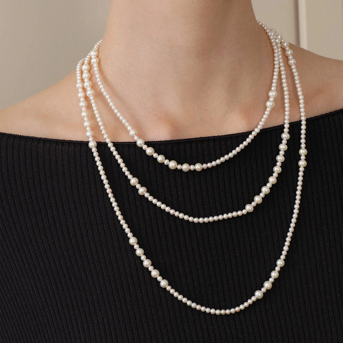 Freshwater Pearl Dewdrop Extra-Long Strand Necklace - Image 4