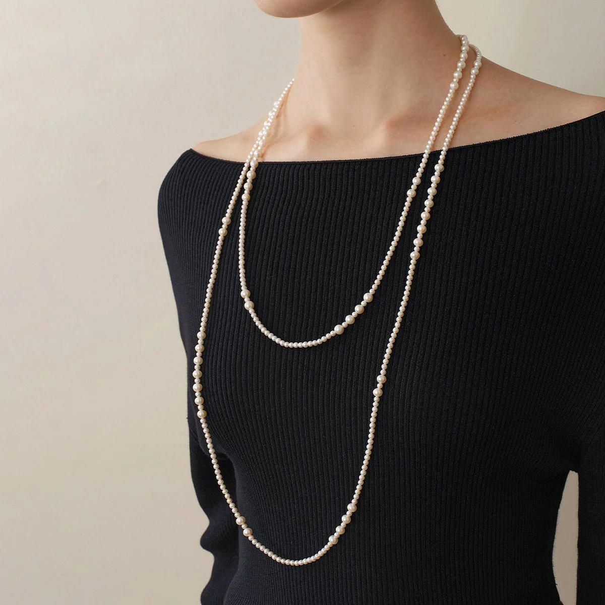 Freshwater Pearl Dewdrop Extra-Long Strand Necklace - Image 7