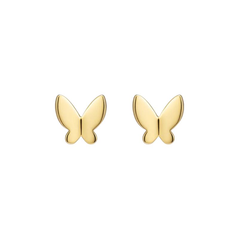 Freshwater Pearl Gold Vermeil Butterfly Drop & Stud Earrings in 925 Sterling Silver - Image 4