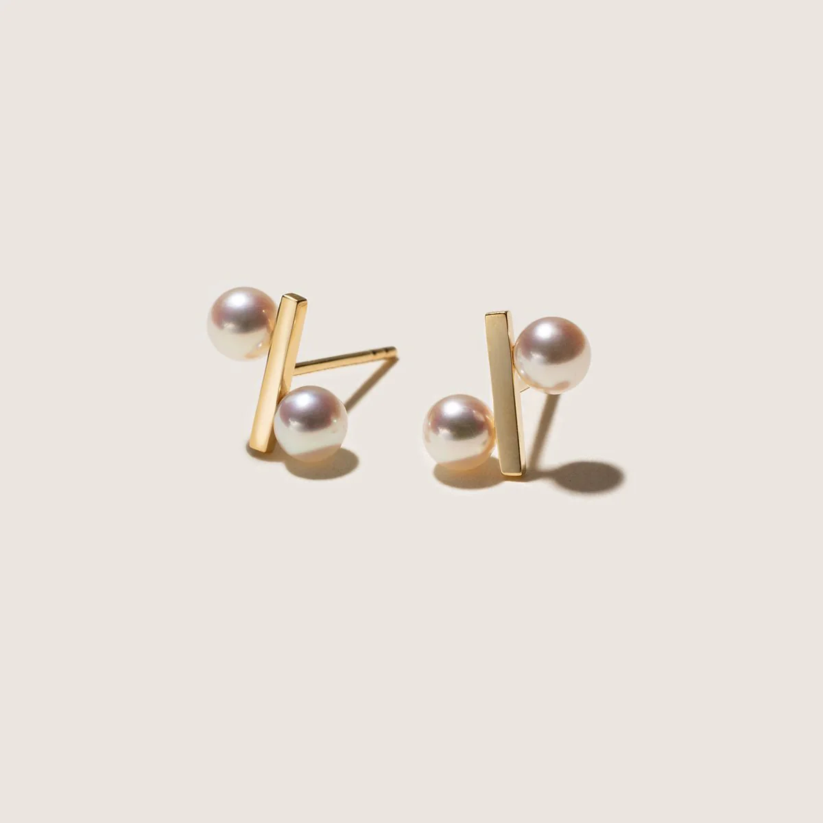 Freshwater Pearl Gold Vermeil Percent Stud Earrings in 925 Sterling Silver - Image 3