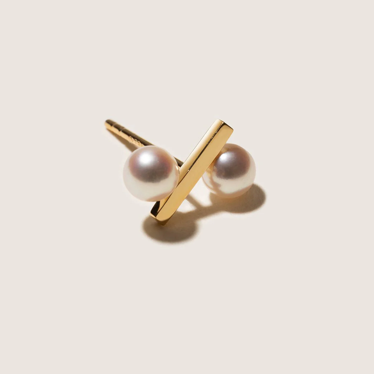 Freshwater Pearl Gold Vermeil Percent Stud Earrings in 925 Sterling Silver - Image 5