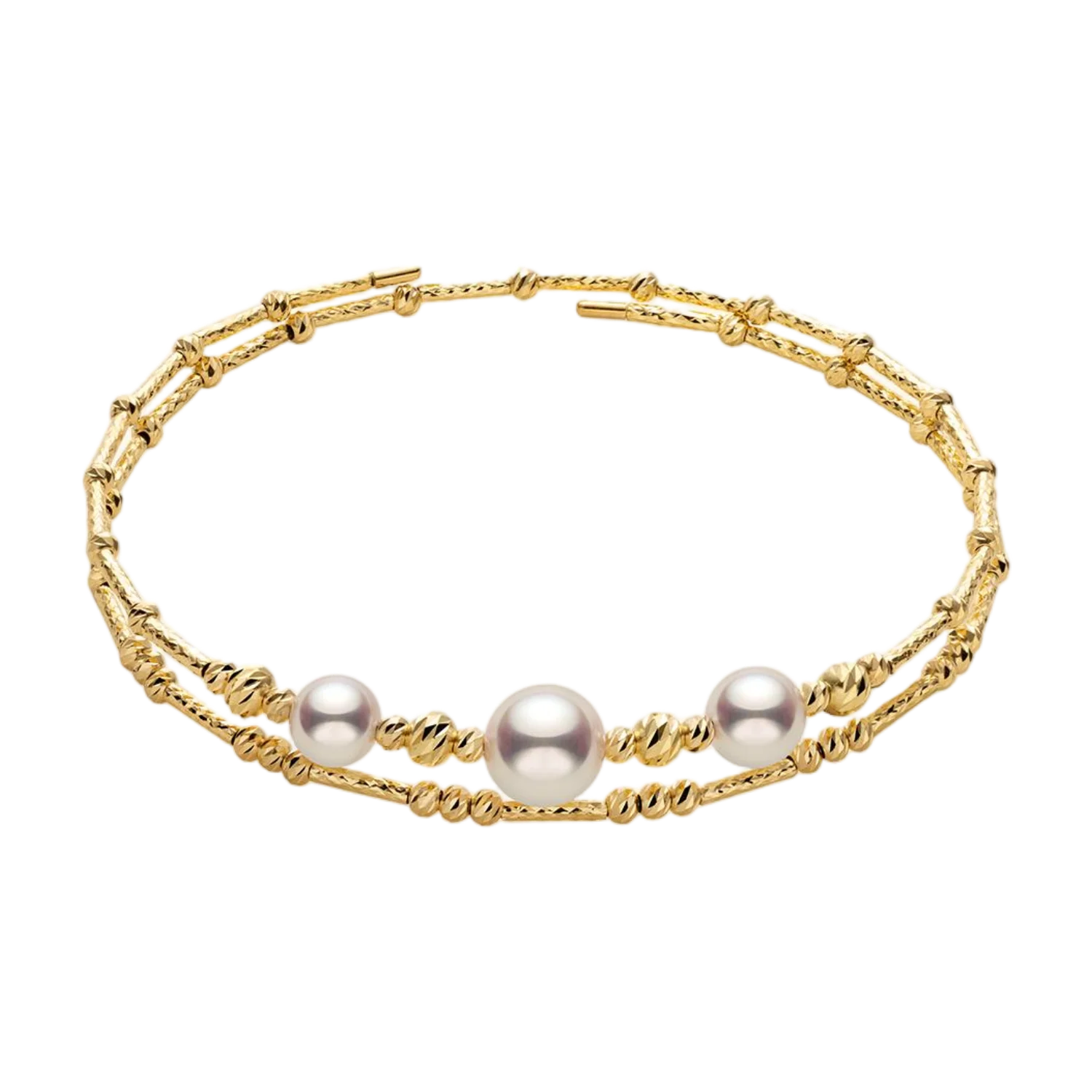 Freshwater Pearl Gold Vermeil Stretch Bracelet in 925 Sterling Silver - Image 4