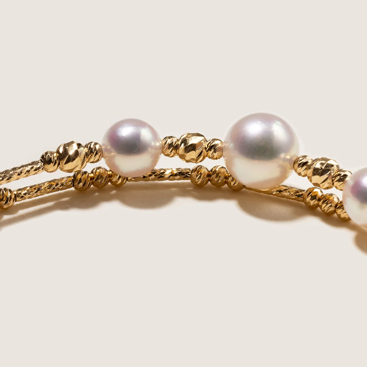 Freshwater Pearl Gold Vermeil Stretch Bracelet in 925 Sterling Silver - Image 6