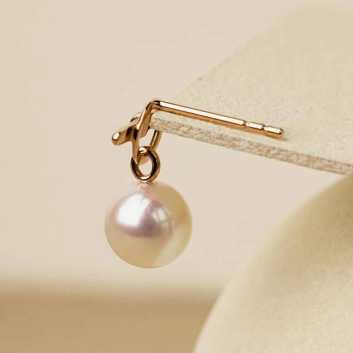 Freshwater Pearl Lab-grown Diamond Rose Gold Vermeil Parallel Clasp Drop Earrings in 925 Sterling Silver - Image 5