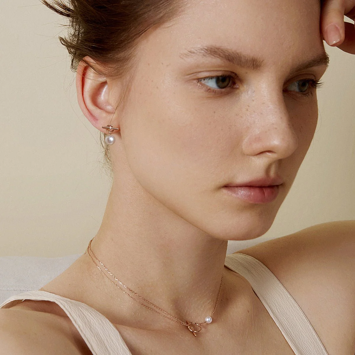Freshwater Pearl Lab-grown Diamond Rose Gold Vermeil Parallel Clasp Drop Earrings in 925 Sterling Silver - Image 6