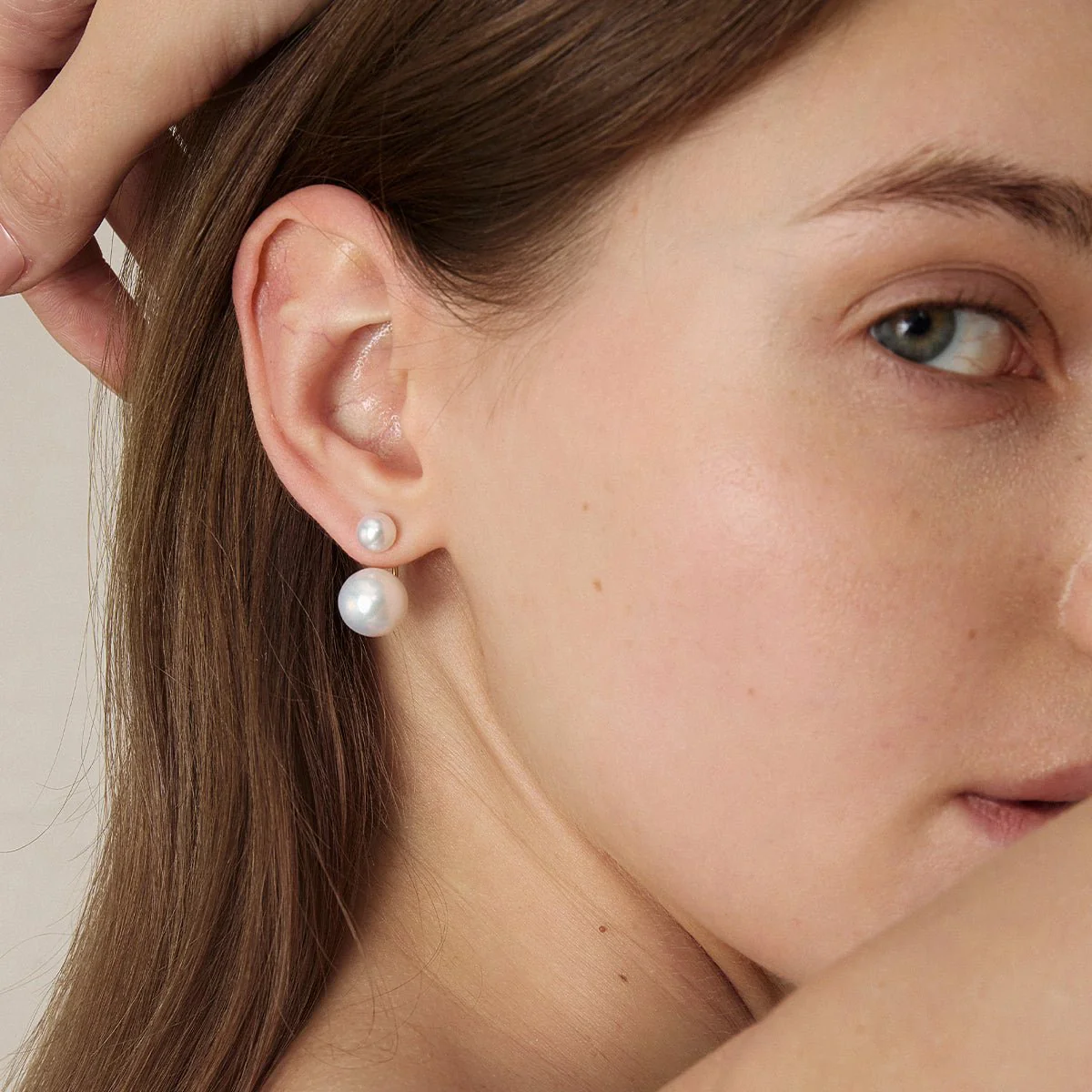 Freshwater Pearls 14K Gold Fashion Double Modular Earrings - Image 6
