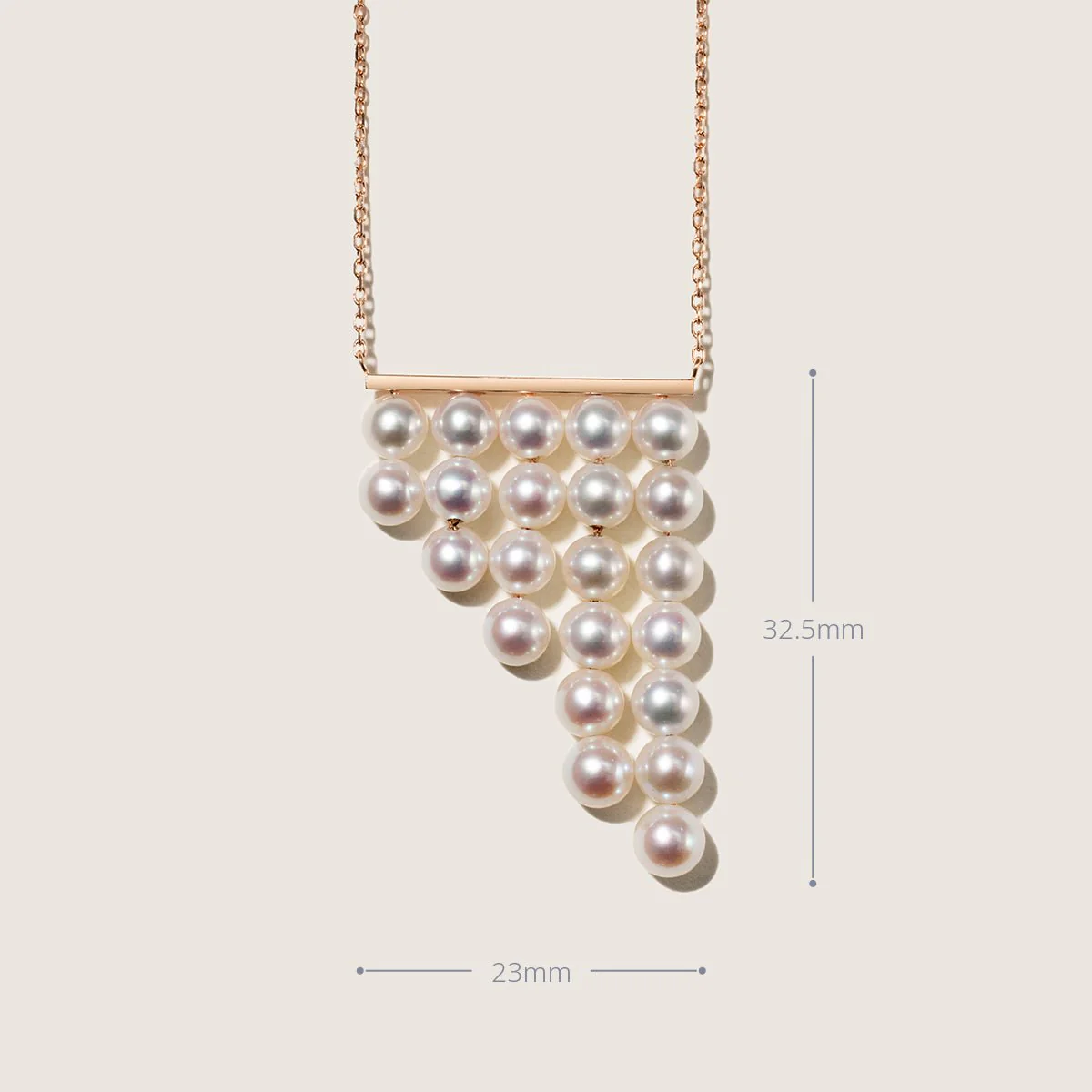 Freshwater Pearls 14K Gold Geometric Waterfall Necklace - Image 8