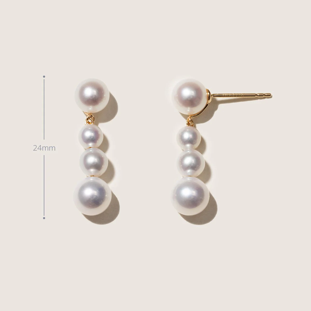 Freshwater Pearls 14K Gold Gradient Breeze Earrings - Image 6