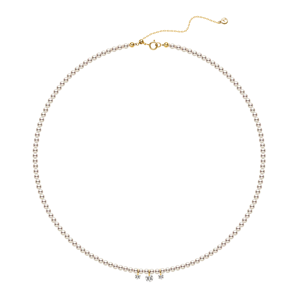 Freshwater Pearls 14K Gold Lab-Grown Diamonds Flicker Strand Necklace
