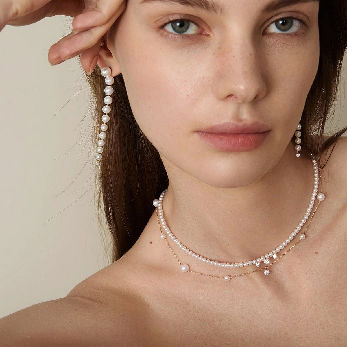 Freshwater Pearls 14K Gold Lab-Grown Diamonds Flicker Strand Necklace - Image 10