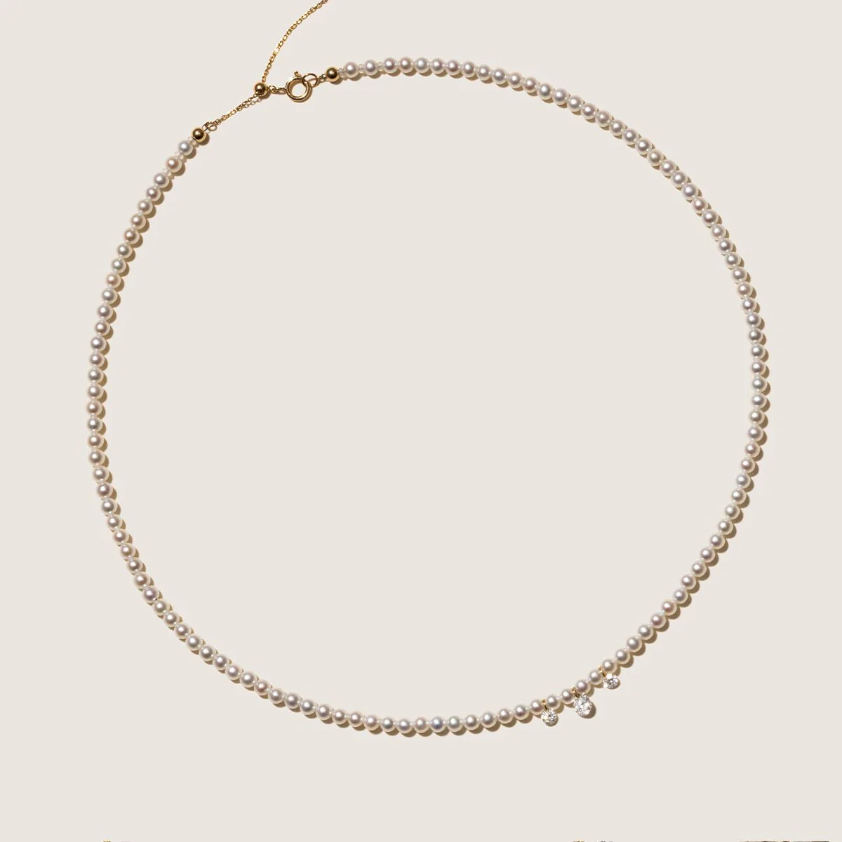 Freshwater Pearls 14K Gold Lab-Grown Diamonds Flicker Strand Necklace - Image 4