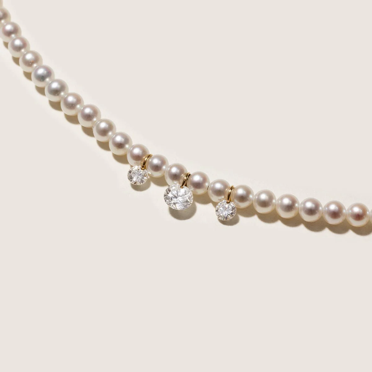 Freshwater Pearls 14K Gold Lab-Grown Diamonds Flicker Strand Necklace - Image 6