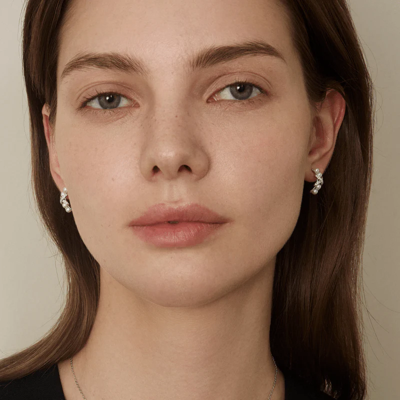 Freshwater Pearls 14K Gold Lab-Grown Diamonds Quartet X-Pearl Earrings - Image 3
