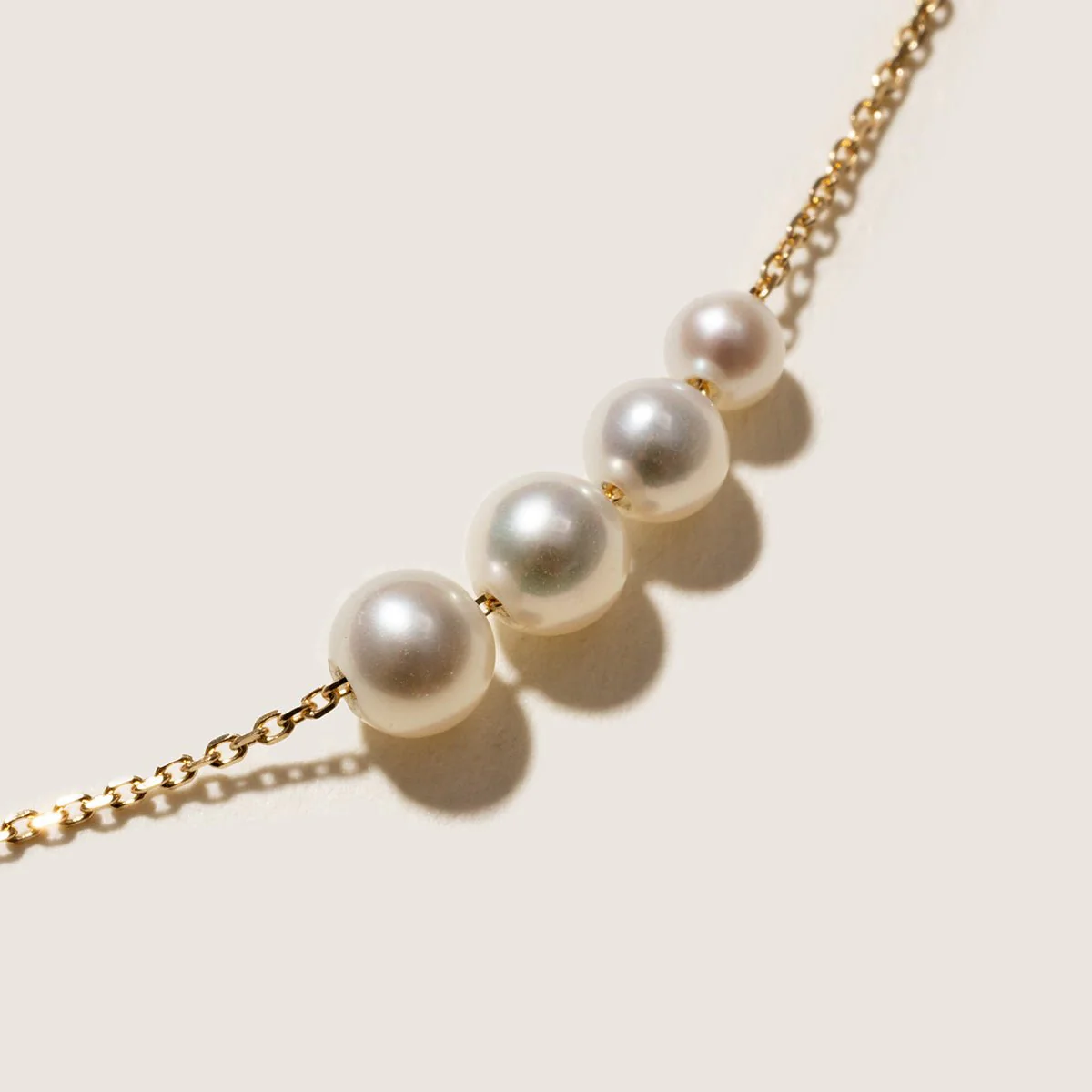 Freshwater Pearls 14K Gold Lab-Grown Diamonds Smiling Drop Necklace - Image 4