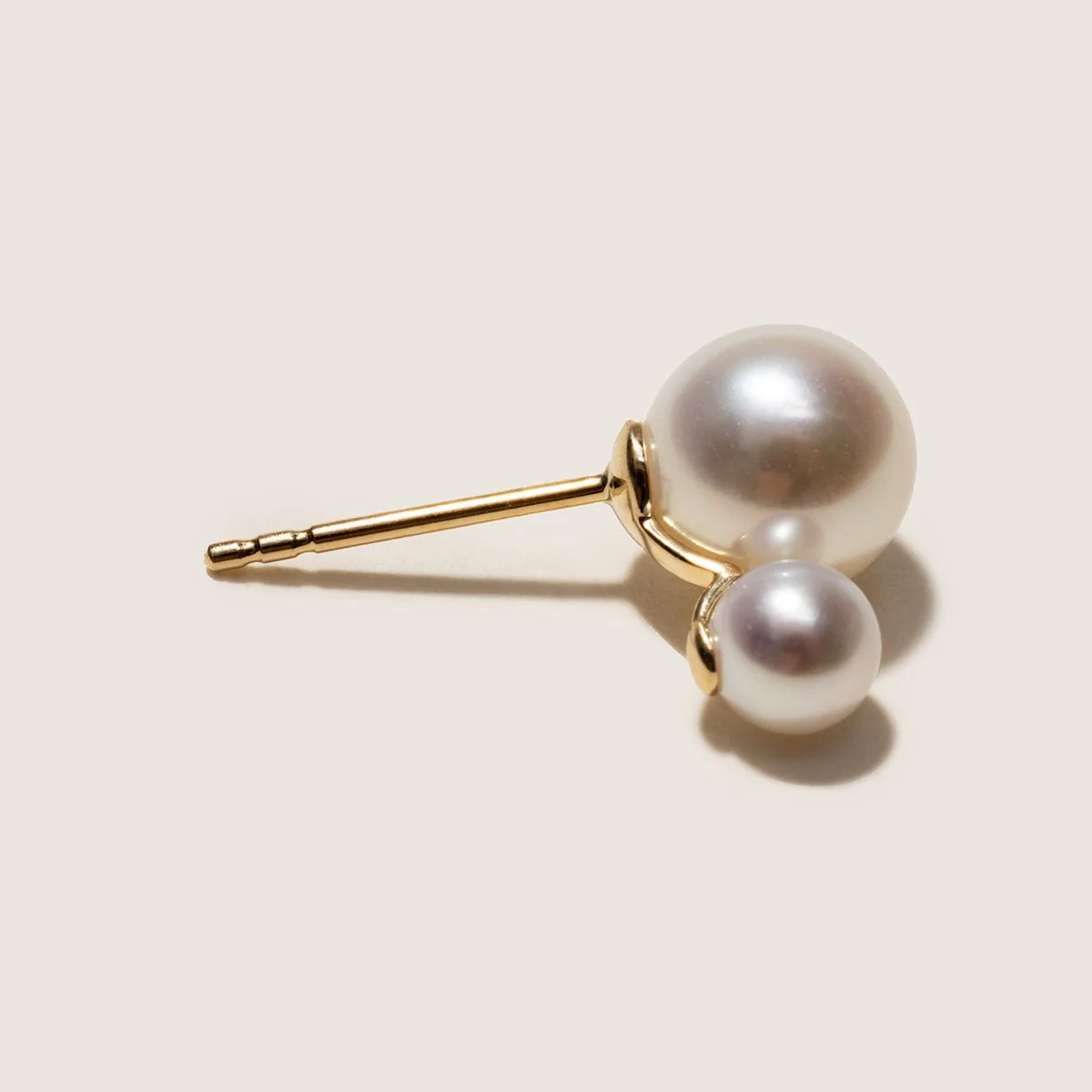 Freshwater Pearls 14K Gold Tiny & Grand Studs Earrings - Image 5