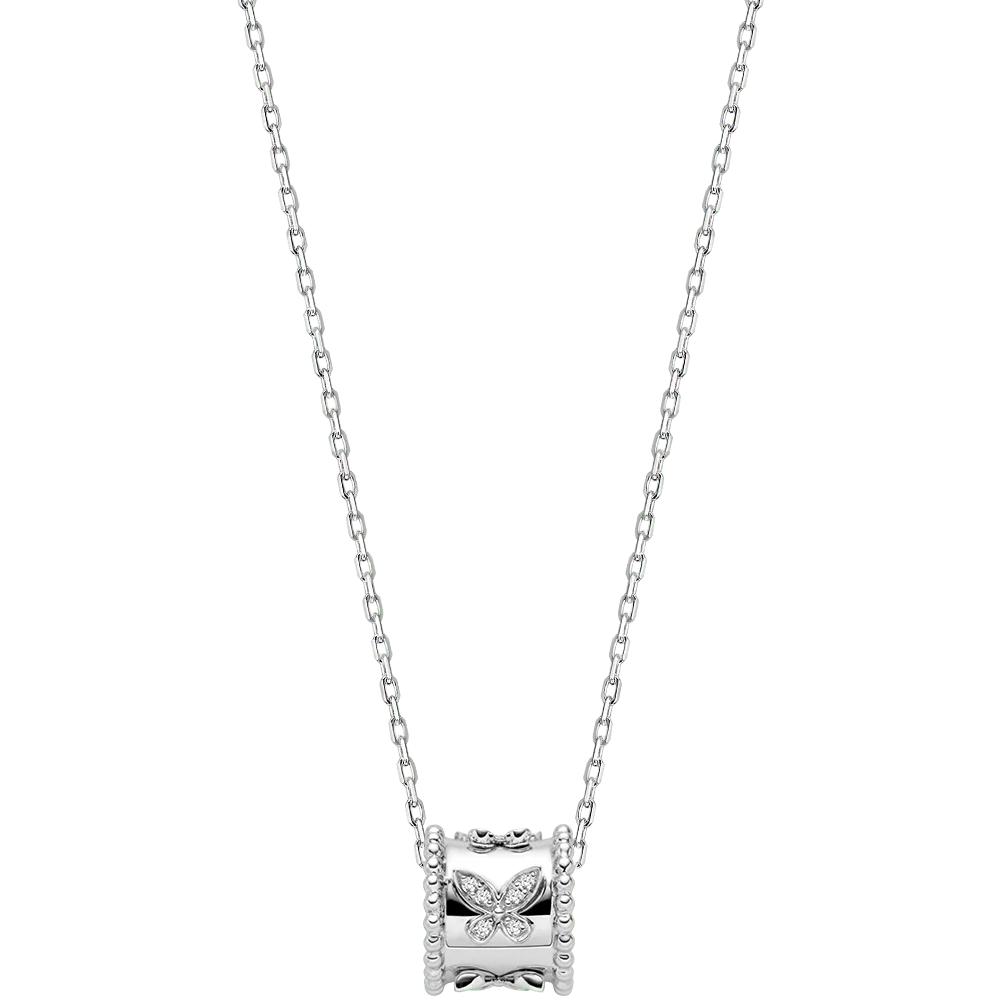 Lab-Grown Diamond Kaleidoscope Butterfly Pendant Necklace in 925 Sterling Silver