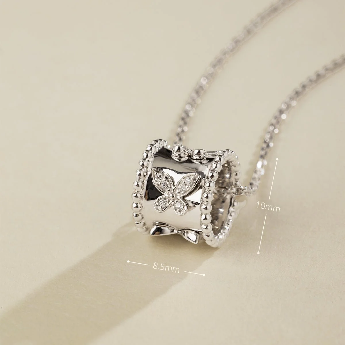 Lab-Grown Diamond Kaleidoscope Butterfly Pendant Necklace in 925 Sterling Silver - Image 5