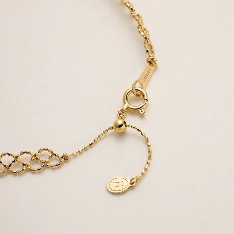 Mabe Pearl 18K Gold Woven Beaded Chain Bracelet - Image 5
