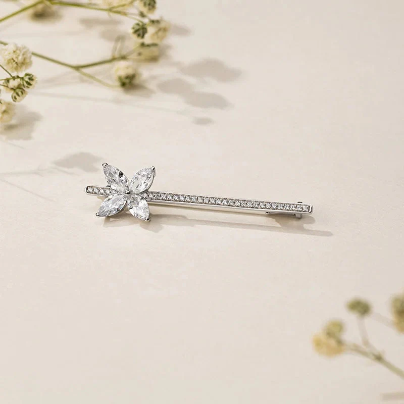 Marquise Diamond Hair Accessories Brooch - Image 3