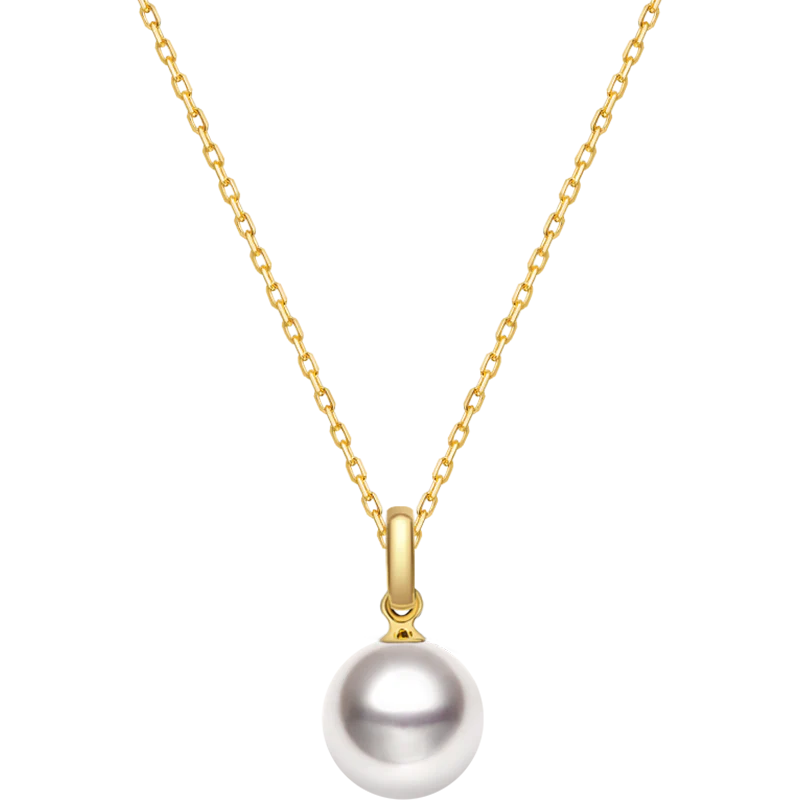 Saltwater Pearl 18K Gold Classic Buckle Pendant Necklace