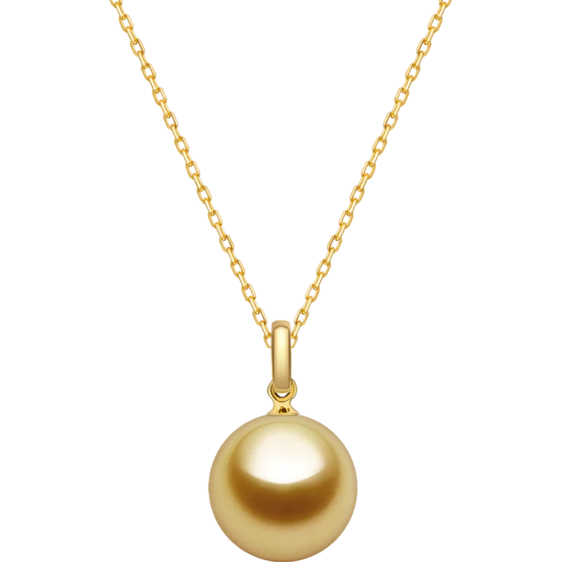 Saltwater Pearl 18K Gold Classic Buckle Pendant Necklace - Image 5