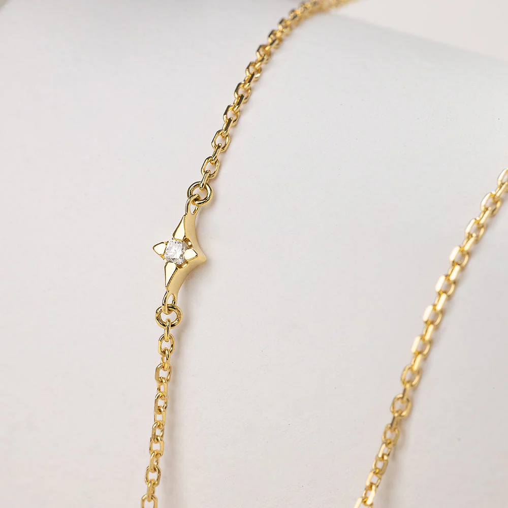 Saltwater Pearl 18K Gold Diamonds Planet Necklace - Image 10