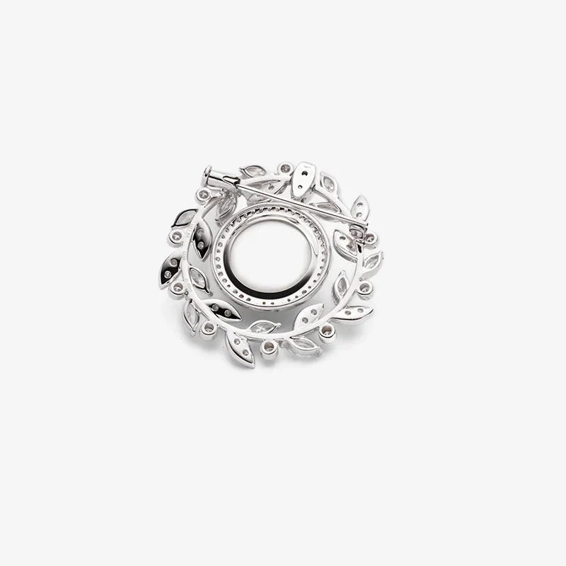 Silver Blue Mabe Pearl Diamond Hair Accessories Brooch - Image 7
