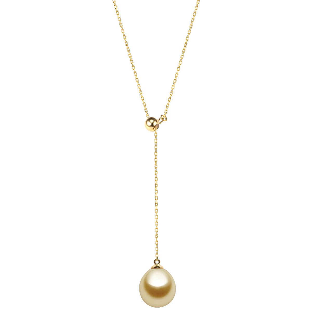 South Sea Golden Pearl 14K Gold Adaptable Y Necklace