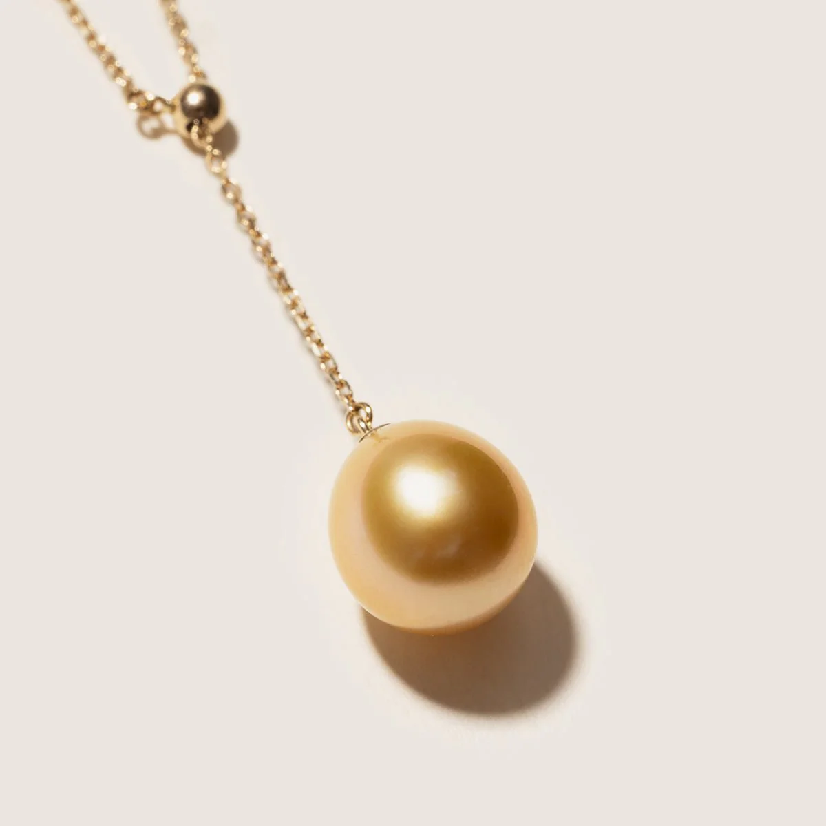 South Sea Golden Pearl 14K Gold Adaptable Y Necklace - Image 3