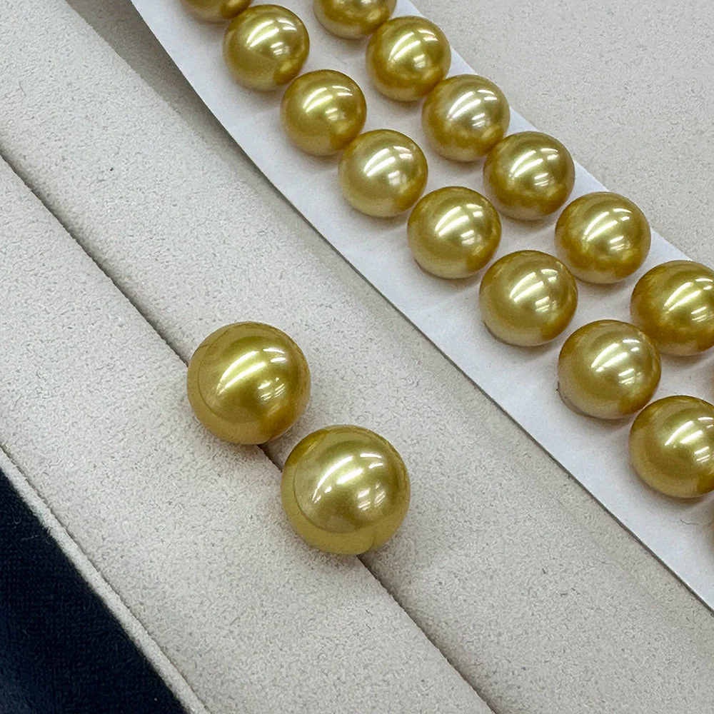 South Sea Golden Pearl 18K Gold Classic Design Hook Earrings - Image 6