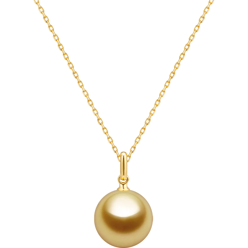South Sea Golden Pearl 18K Gold Elegant Design Necklace