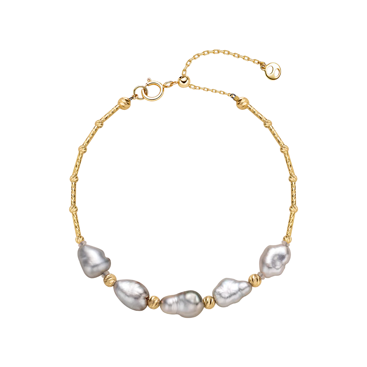 Tahitian Keshi Pearl 18K Yellow Gold Irregular Bracelet