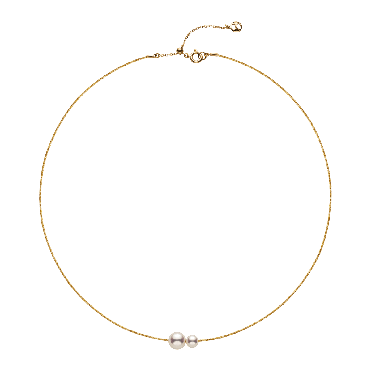Twin Saltwater Pearl Minimalist Design 18K Necklace - Image 12